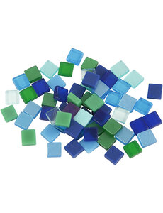 Creativ Company Mini mozaiek, afm 5x5 mm, dikte 2 mm, blauw/groen harmonie, 25 gr/ 1 doos