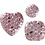 Vivi Gade Strasstenen, rond, vierkant, hart, afm 6+8+10 mm, roze, 35 stuk/ 1 doos