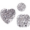 Vivi Gade Strasstenen, rond, vierkant, hart, afm 6+8+10 mm, zilver, 35 stuk/ 1 doos