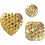 Vivi Gade Strasstenen, rond, vierkant, hart, afm 6+8+10 mm, goud, 35 stuk/ 1 doos
