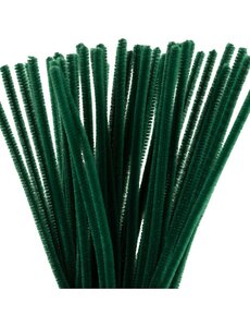 Creativ Company Chenille, L: 30 cm, dikte 6 mm, donkergroen, 50 stuk/ 1 doos