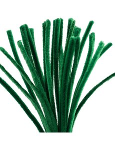 Creativ Company Chenille, L: 30 cm, dikte 9 mm, donkergroen, 25 stuk/ 1 doos