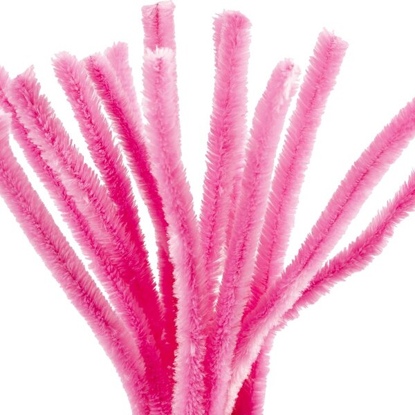 Creativ Company Chenille, L: 30 cm, dikte 15 mm, roze, 15 stuk/ 1 doos
