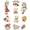 Creativ Company Masking Tape stickers, beren, afm 25-70 mm, 30 stuk/ 1 doos