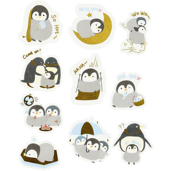Creativ Company Masking Tape stickers, pinguïns, afm 40-53 mm, 30 stuk/ 1 doos