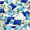 Creativ Company Strasstenen, vierkant, afm 6+9+12 mm, blauw/groen harmonie, 360 stuk/ 1 doos