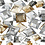 Creativ Company Strasstenen, vierkant, afm 6+9+12 mm, gouden glans, 360 stuk/ 1 doos