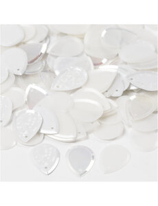 Creativ Company Pailletten, druppel, afm 14x19 mm, wit, 50 gr/ 1 doos