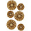 Vivi Gade Rosettes, d 35+50 mm, goud glitter, 6 stuk/ 1 doos