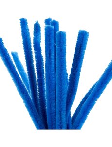 Creativ Company Chenille, L: 30 cm, dikte 15 mm, donkerblauw, 15 stuk/ 1 doos
