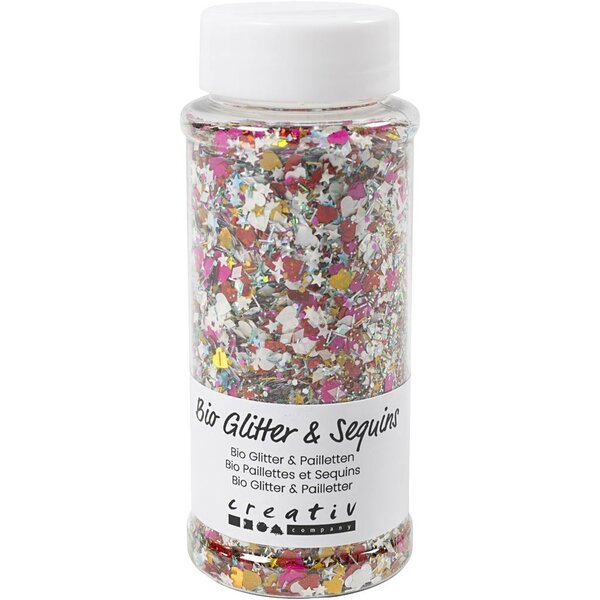 Creativ Company Bio Sparkles & Sequins, diverse kleuren, 140 ml/ 1 Doosje