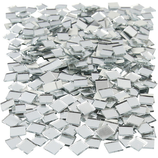 Creativ Company Spiegel mozaiek tegels, afm 10x10 mm, dikte 2 mm, 500 stuk/ 1 doos