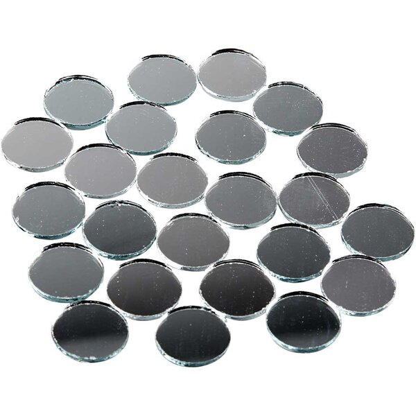 Creativ Company Spiegel mozaiek tegels, ronde, d 18 mm, dikte 2 mm, 400 stuk/ 1 doos