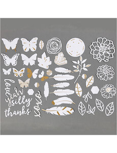 Creativ Company Labels met goudkleurige motieven voor aquarel