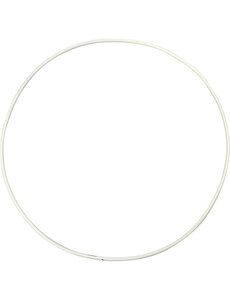  Metalen draadring, d 20 cm, dikte 3 mm, wit, 5 stuk/ 1 doos