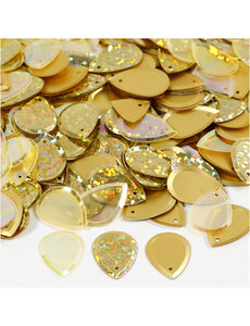 Creativ Company Pailletten, druppel, afm 14x19 mm, goud, 50 gr/ 1 doos