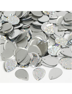 Creativ Company Pailletten, druppel, afm 14x19 mm, zilver, 50 gr/ 1 doos