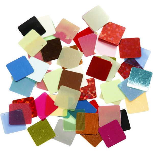 Creativ Company Folie mozaiektegels, afm 10x10 mm, diverse kleuren, 250 gr/ 1 doos