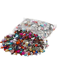 Creativ Company Strasstenen, d 6+10+14 mm, diverse kleuren, 2520 stuk/ 1 doos