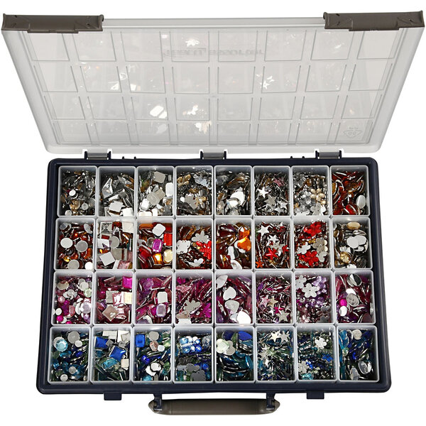 Creativ Company Strasstenen, d 6-16 mm, diverse kleuren, 32x360 stuk/ 1 doos
