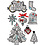 Creativ Company 3D stickers, kerstmotieven, H: 32-80 mm, B: 25-65 mm, 8 stuk/ 1 doos
