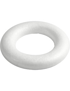 Creativ Company Ringen met platte achterkant, afm 20 cm, dikte 25 mm, wit, 1 stuk