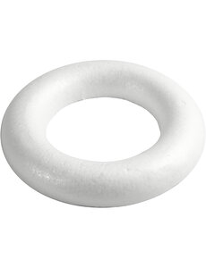 Creativ Company Ringen met platte achterkant, d 25 cm, dikte 30 mm, wit, 1 stuk
