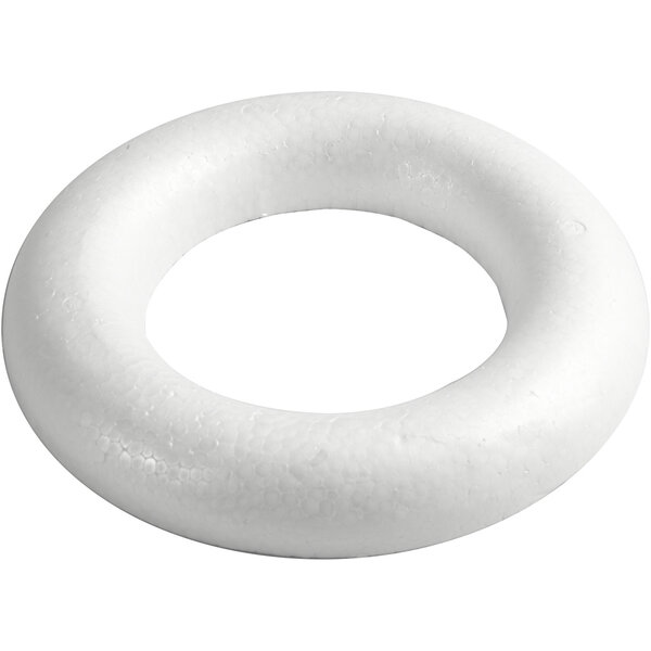 Creativ Company Ringen met platte achterkant, d 25 cm, dikte 30 mm, wit, 1 stuk