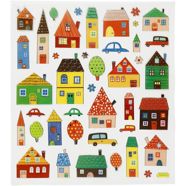 Creativ Company Stickers, stad, vel 15x16,5 cm, 1 vel