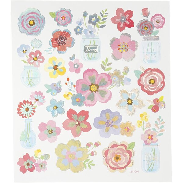 Creativ Company Stickers, lente bloemen, vel 15x16,5 cm, 1 vel