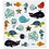 Creativ Company Stickers, zeedieren, vel 15x16,5 cm, 1 vel