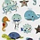 Creativ Company Stickers, zeedieren, vel 15x16,5 cm, 1 vel