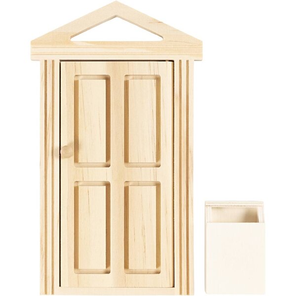 Creativ Company Deur met kroonlijst en brievenbus, H: 5,5+18 cm, B: 3,5+10,5 cm, 1 doos