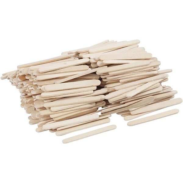 Creativ Company IJslollystokjes, L: 5,5 cm, B: 6 mm, naturel, 400 stuk/ 1 doos