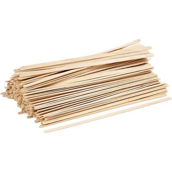 Creativ Company IJslollystokjes, L: 19 cm, B: 6 mm, naturel, 200 stuk/ 1 doos
