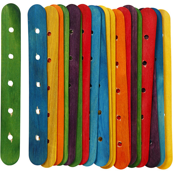 Creativ Company Constructiestokjes, L: 15 cm, B: 1,8 cm, gatgrootte 4 mm, diverse kleuren, 20 div/ 1 doos