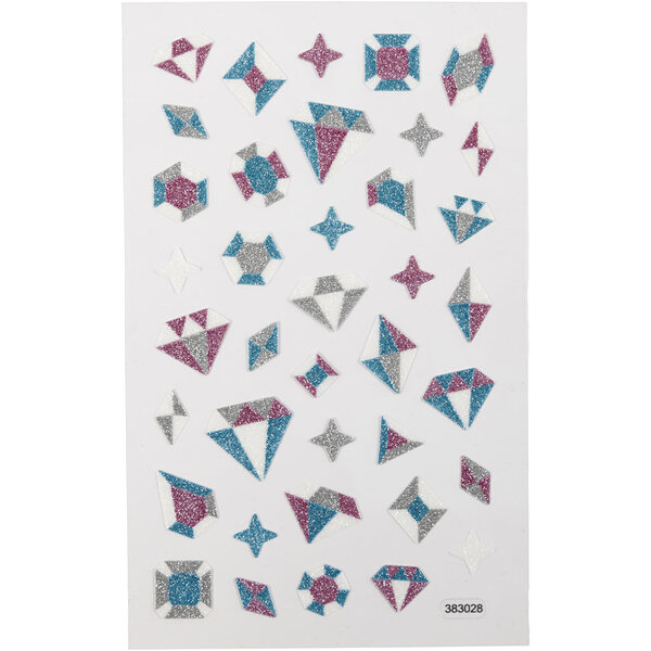 Creativ Company Glitter stickers, diamanten, vel 10x16 cm, 1 vel