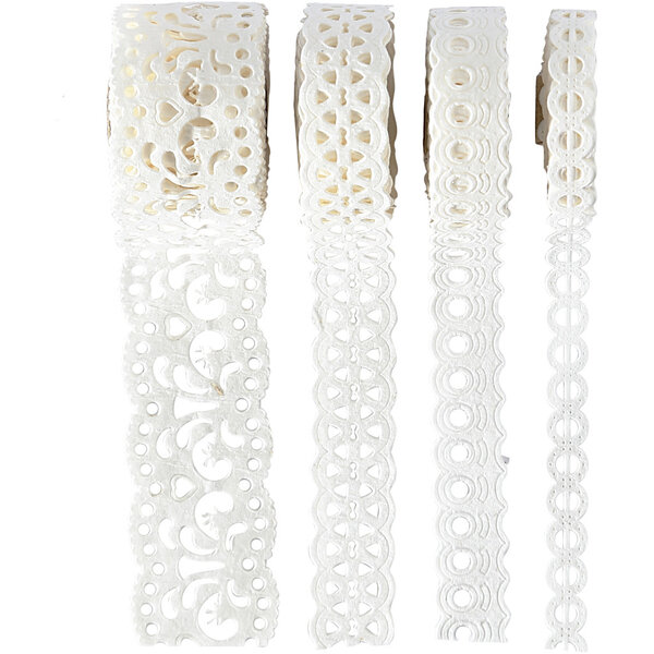 Creativ Company Paper Lace Borders, B: 8-23 mm, wit, 4x2 m/ 1 doos