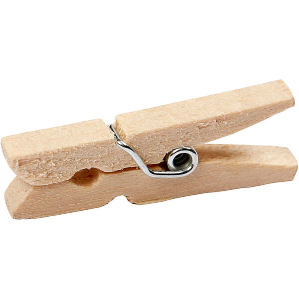 Creativ Company Wasknijpers, L: 30 mm, B: 3 mm, 30 stuk/ 1 doos