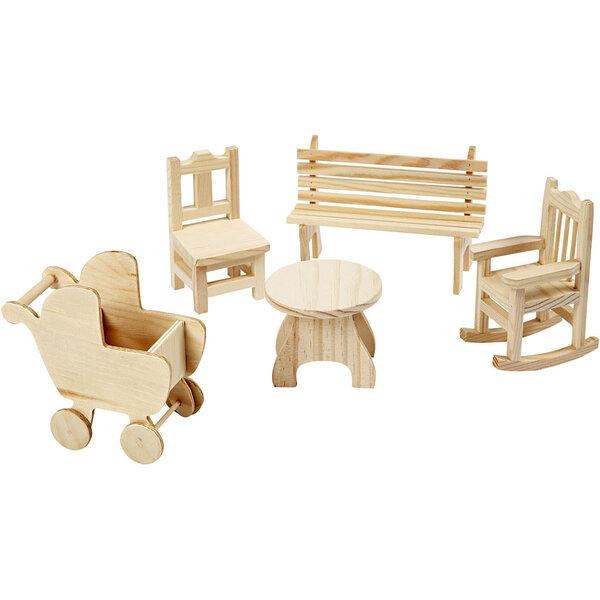 Creativ Company Mini Meubilair, H: 5,8-10,5 cm, 50 stuk/ 1 doos