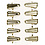 Creativ Company Deco knijpers, L: 27 mm, B: 14 mm, goud, 10 stuk/ 1 doos