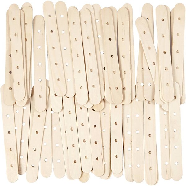 Creativ Company Constructiestokjes, L: 15 cm, B: 1,8 cm, gatgrootte 4 mm, 500 stuk/ 1 doos