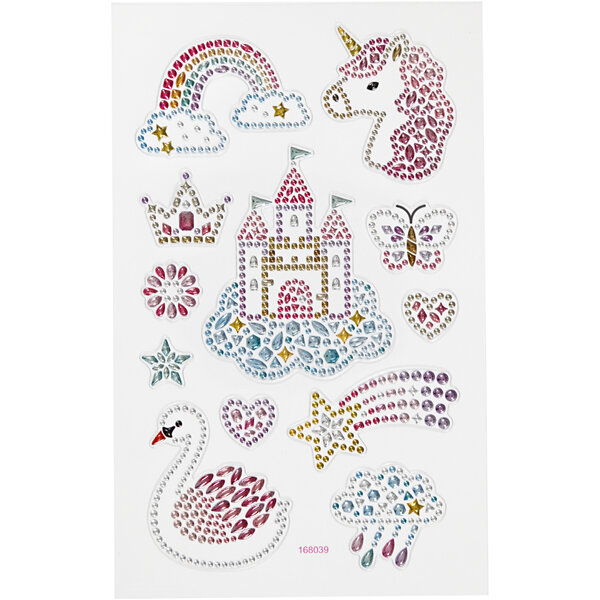 Creativ Company Diamond stickers, unicorn univers, vel 10x16 cm, 1 vel
