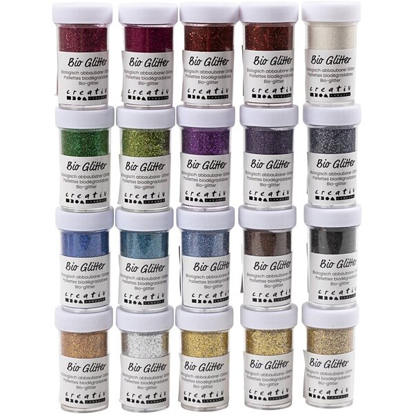 Creativ Company Bio Sparkles, diverse kleuren, 20x27 ml/ 1 doos