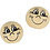 Creativ Company Houten ballen met gezichten, d 12 mm, licht beige, 20 stuk/ 1 doos