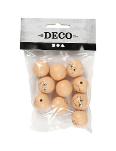 Creativ Company Houten ballen met gezichten