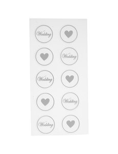 Creativ Company Stickers, hart - bruiloft, d 25 mm, vel 7,8x15,5 cm, zwart, 2 div vellen/ 1 doos