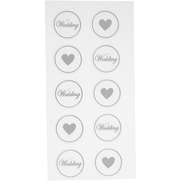 Creativ Company Stickers, hart - bruiloft, d 25 mm, vel 7,8x15,5 cm, zwart, 2 div vellen/ 1 doos