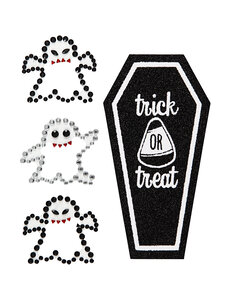 Creativ Company Stickers met strasstenen, spoken en kist, vel 14x17 cm, 1 vel