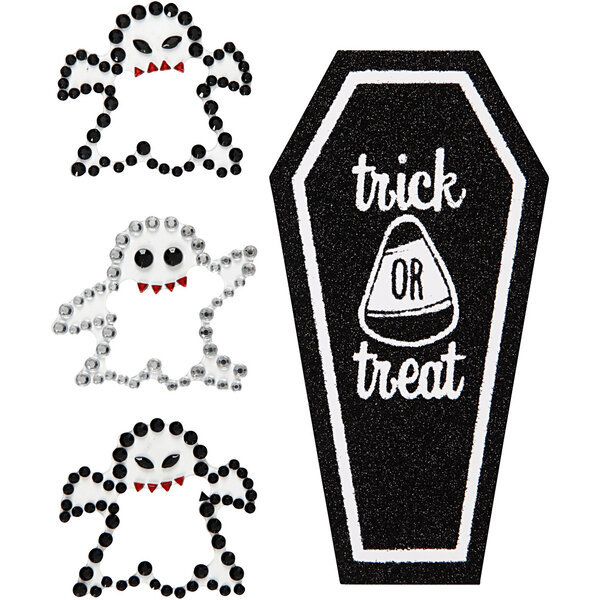 Creativ Company Stickers met strasstenen, spoken en kist, vel 14x17 cm, 1 vel